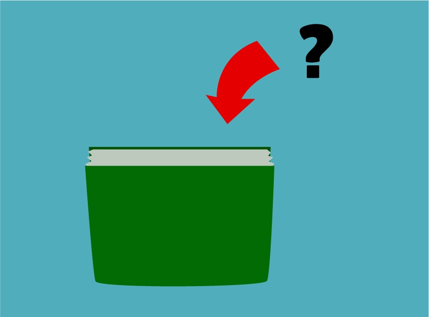 Question mark pointing inside portfolio folder